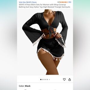 Black Bikini 4 piece set Set